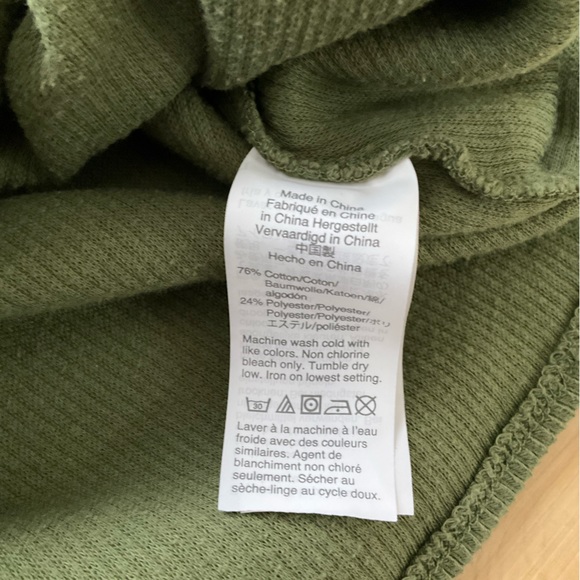 Madewell emerald green ribbed knit long sleeve with side knot, size M - Picture 4 of 4